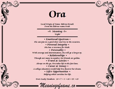 Meaning of oras .